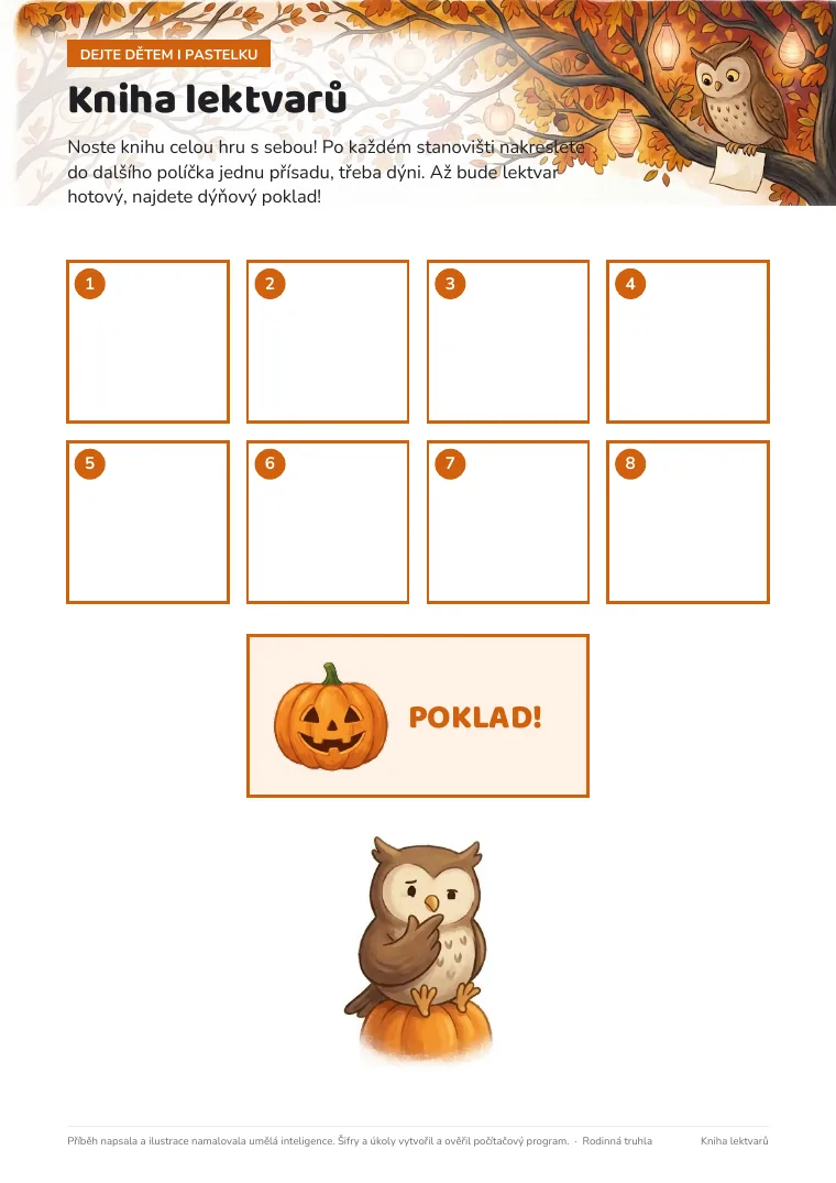Kniha lektvarů s osmi políčky na kreslení přísad