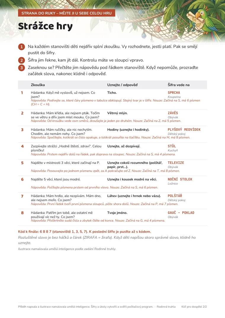Strana Strážce hry pro 7–10 let