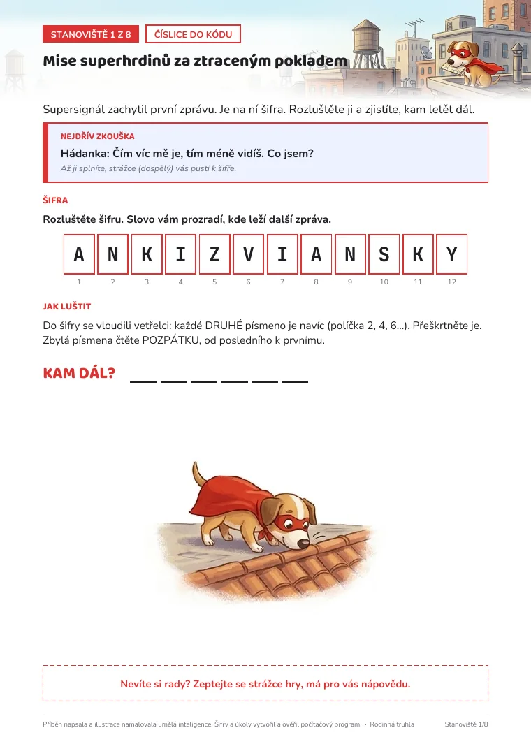 Stanoviště hry Mise superhrdinů za ztraceným pokladem